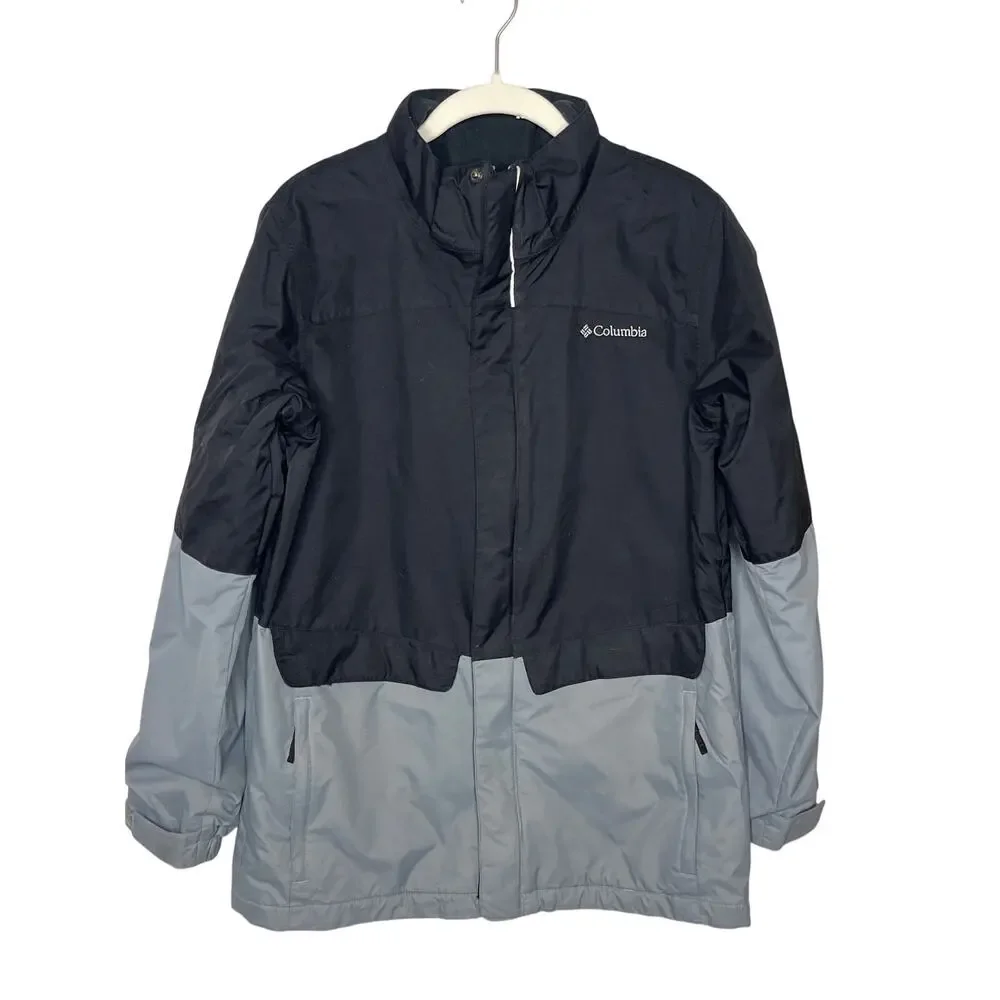 Columbia Boys Jacket Size Large Gray Black‎